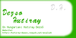 dezso hutiray business card